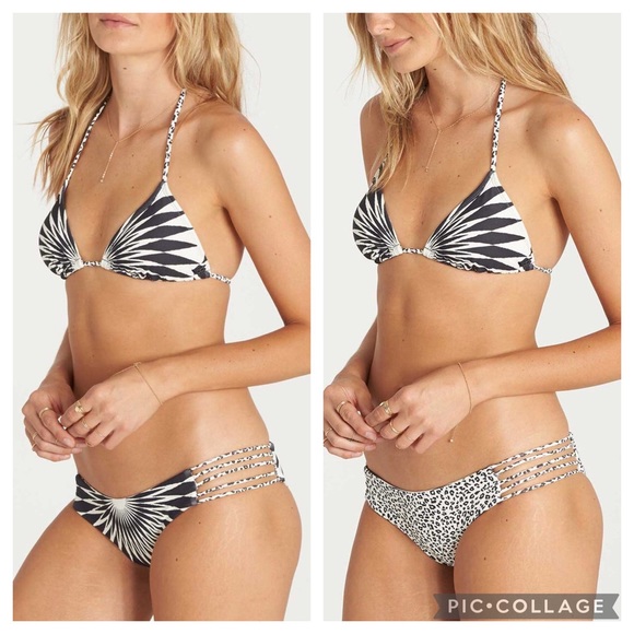 Billabong Other - Billabong Reversible and Top Bottoms Black White Bikini Med